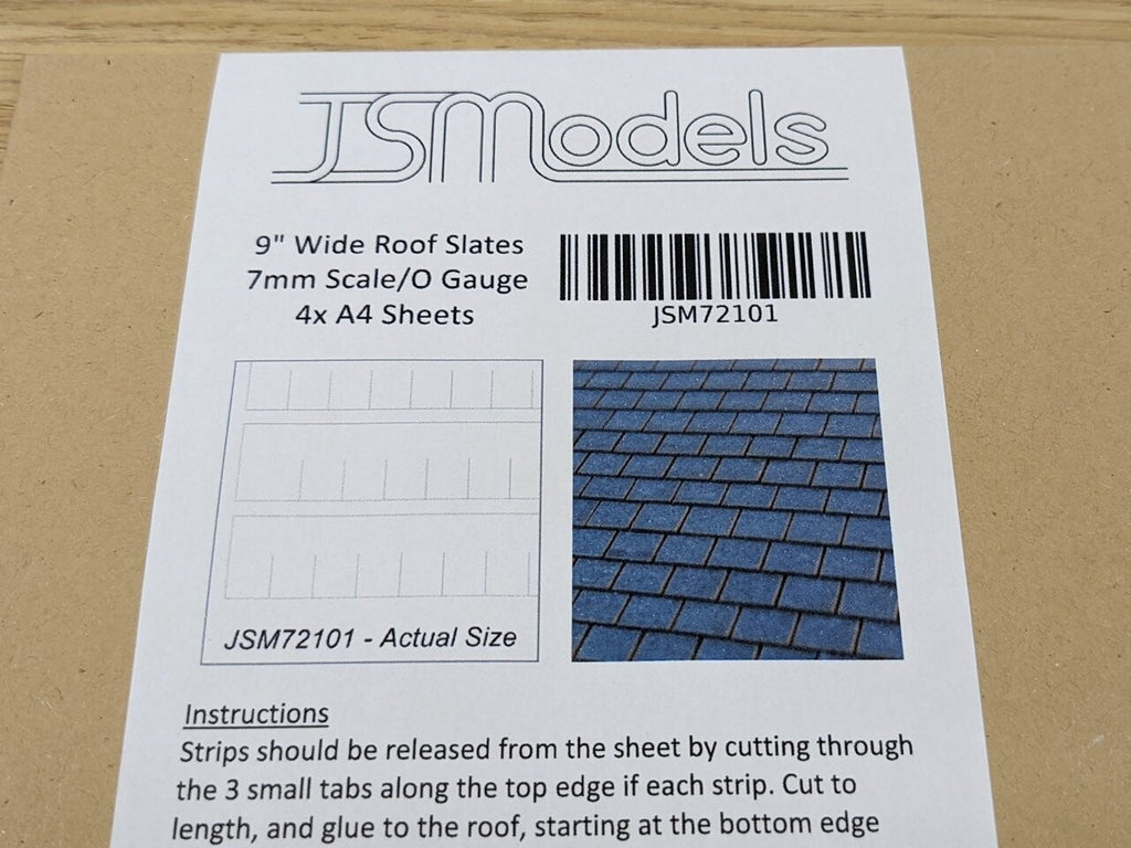 7mm Scale 9" Wide Slate Strips (4x A4 sheets)