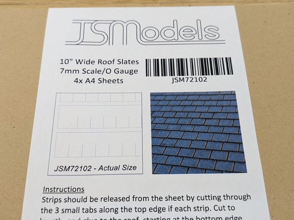 7mm Scale 10" Wide Slate Strips (4x A4 sheets)