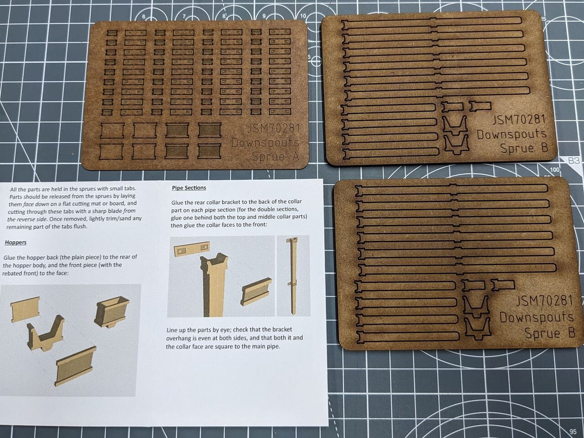 7mm Scale 6" Downspouts & Hoppers