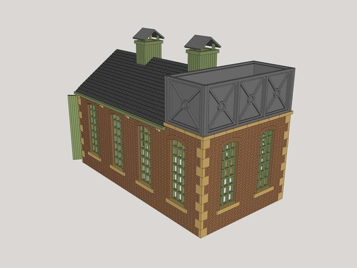 7mm Small Industrial Shed w/Tank - Brick