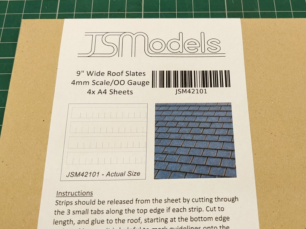 4mm Scale 9" Wide Slate Strips (4x A4 sheets)